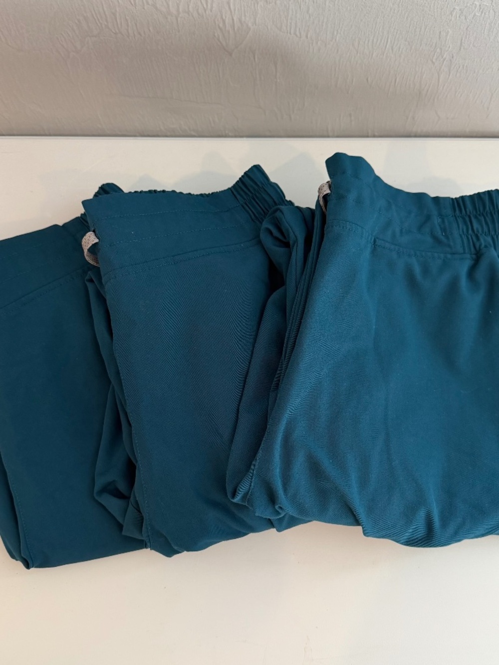 Medgear Women's Scrub Pants Set of Three in Teal Caribbean Blue Size M
